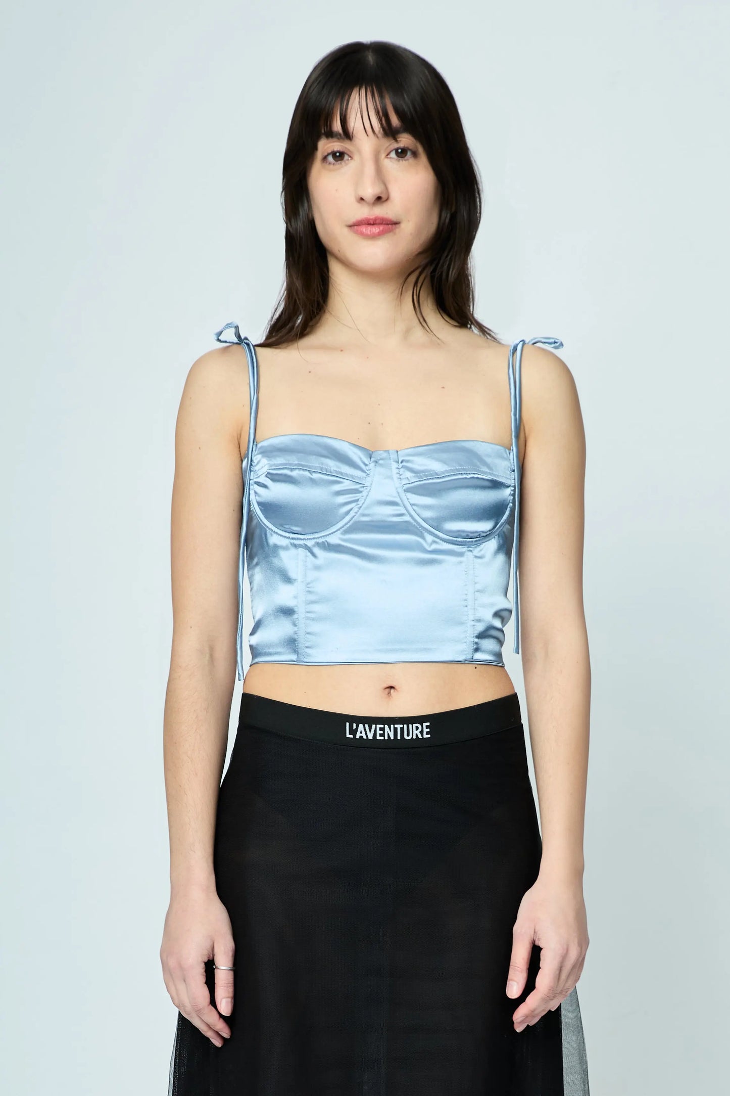 Bustier L'AVENTURE Color Celeste Satin Regulable