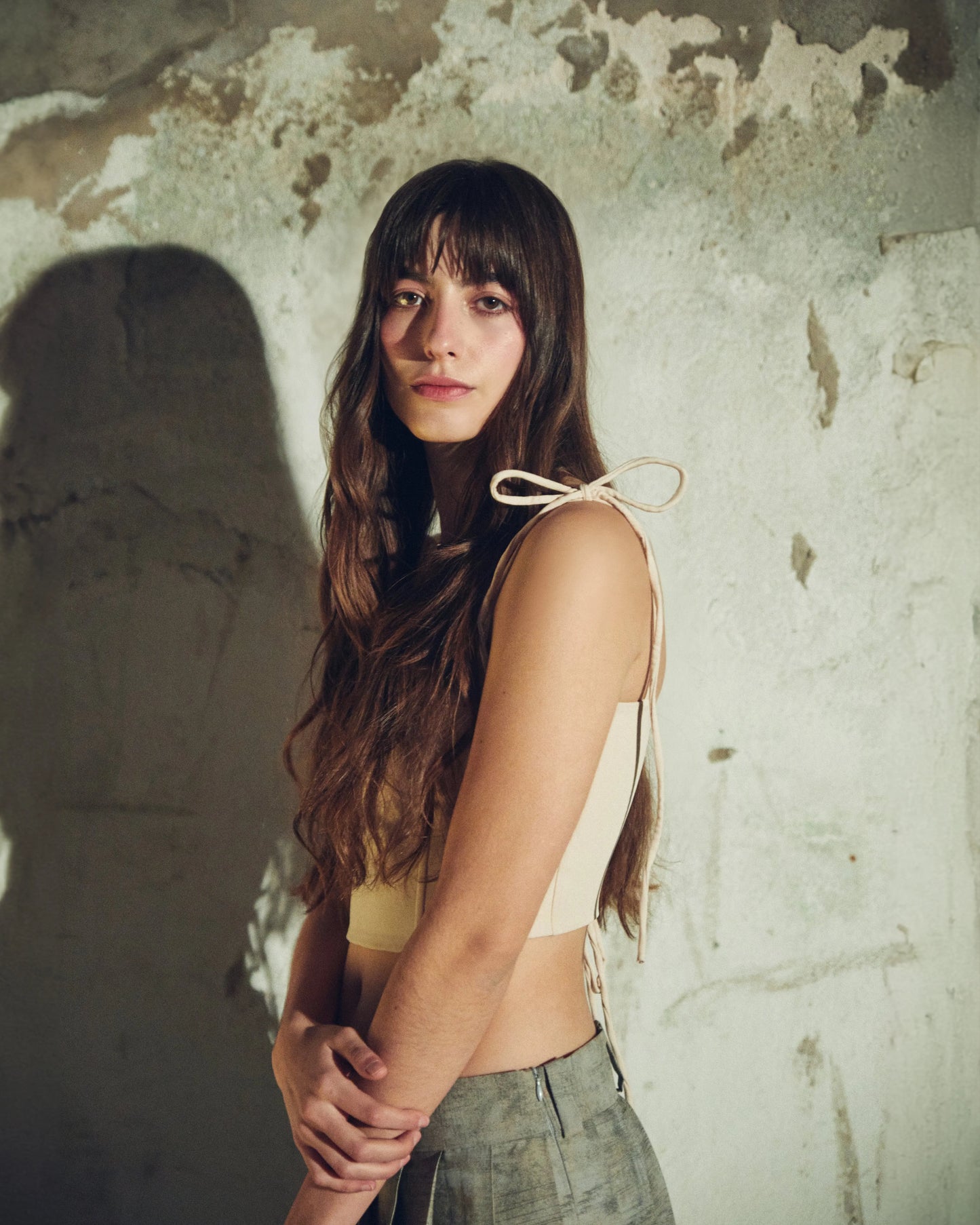 FALDA TABLEADA GRIS CLARO - L'AVENTURE Argentina