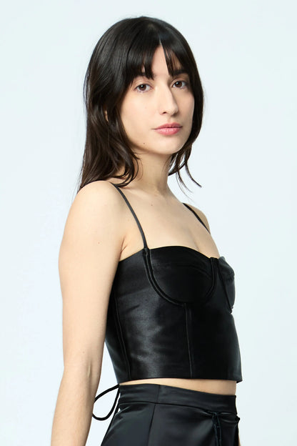 Bustier L'AVENTURE Color Negro Satin fiesta