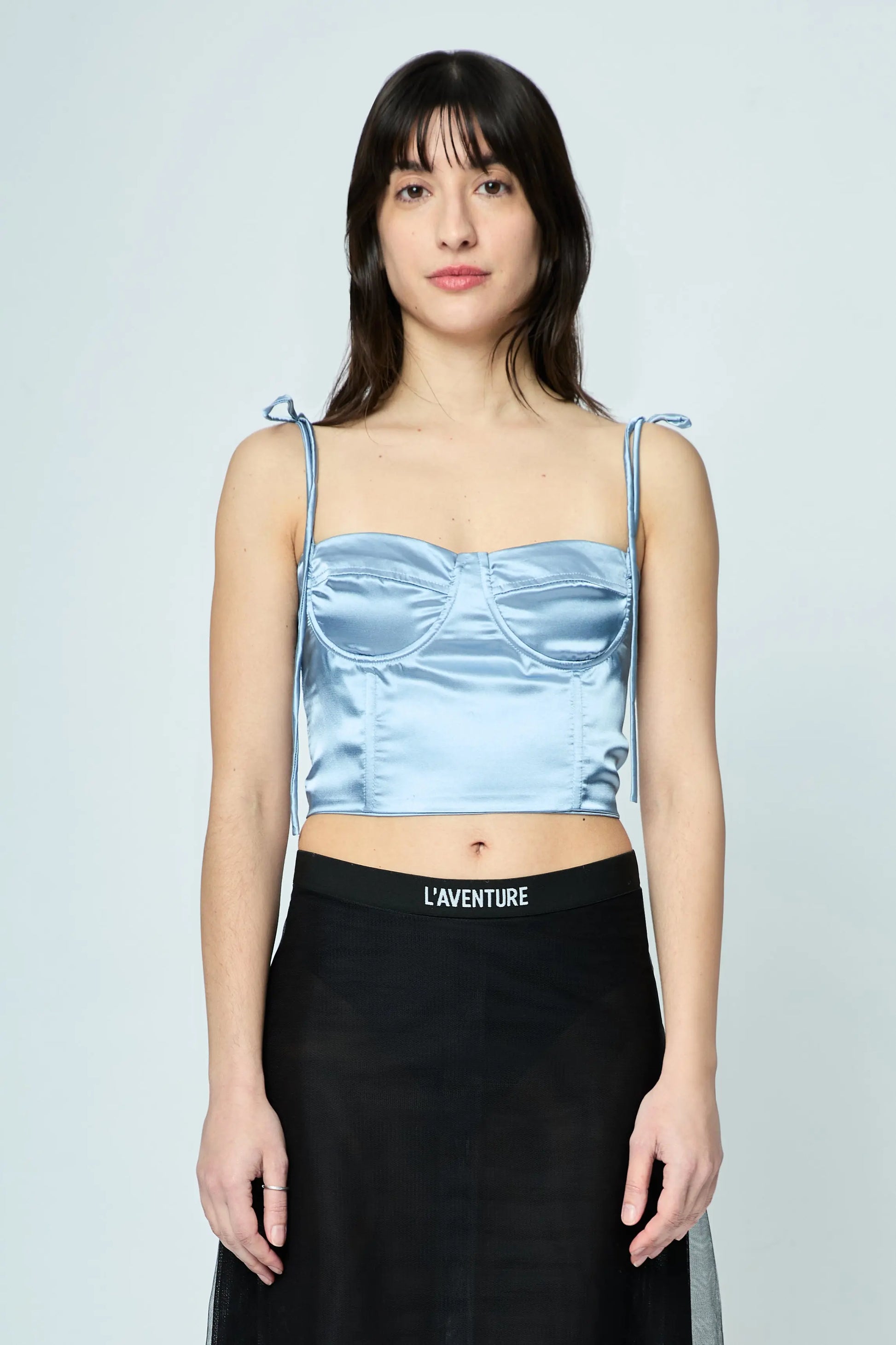Bustier L'AVENTURE Color Celeste Satin Regulable
