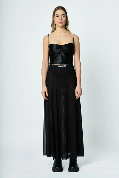 FALDA CUT-OUT NEGRO - L'AVENTURE Argentina