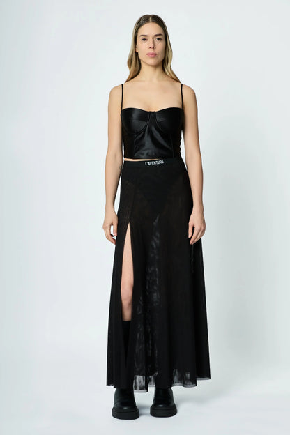 FALDA CUT-OUT NEGRO - L'AVENTURE Argentina