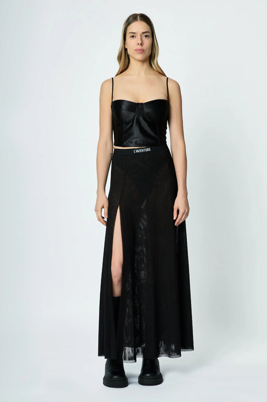 FALDA CUT-OUT NEGRO - L'AVENTURE Argentina