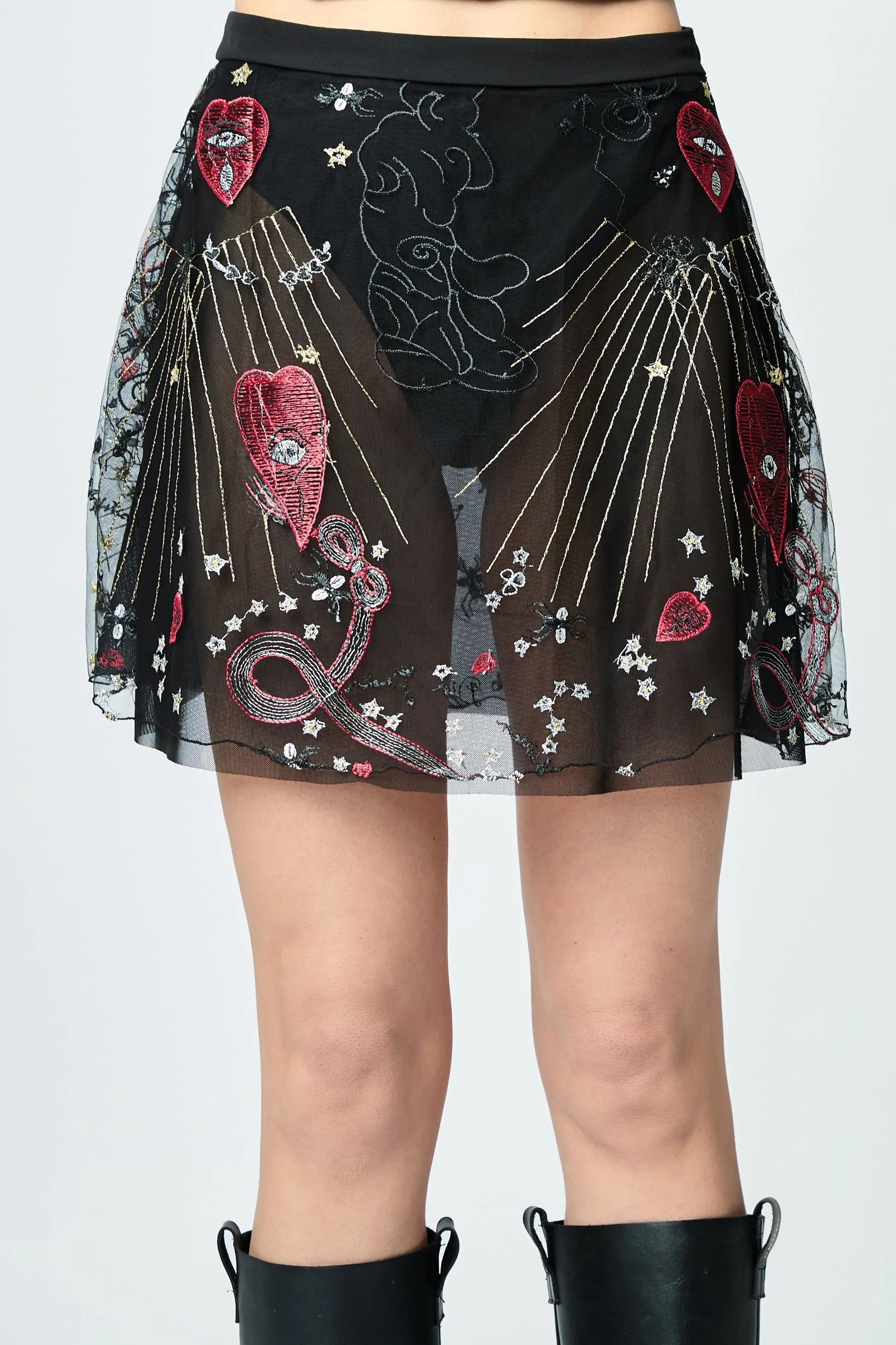 FALDA MINI BORDADA NEGRA  DRAWINGS - L'AVENTURE Argentina