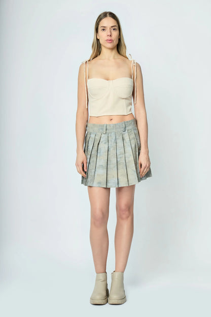 FALDA TABLEADA GRIS CLARO - L'AVENTURE Argentina