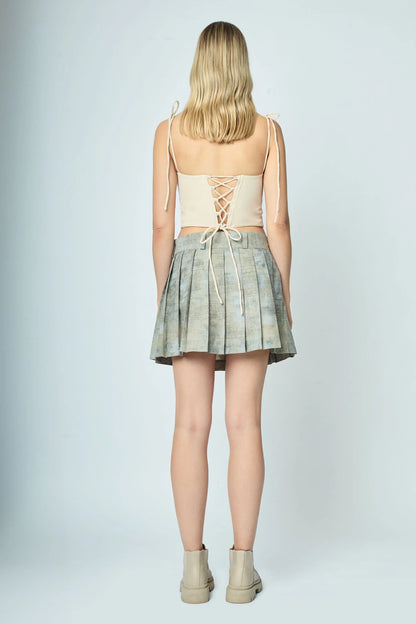 FALDA TABLEADA GRIS CLARO - L'AVENTURE Argentina