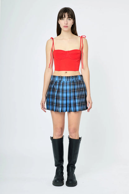 FALDA ESCOSESA TABLEADA CELESTE - L'AVENTURE Argentina