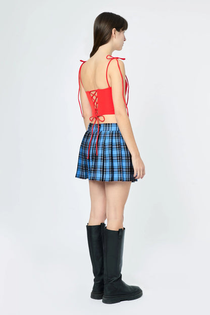 FALDA ESCOSESA TABLEADA CELESTE - L'AVENTURE Argentina